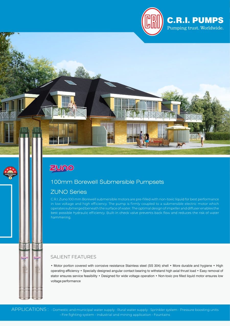 Cover of the CRI 100mm Zuno performance catalogue